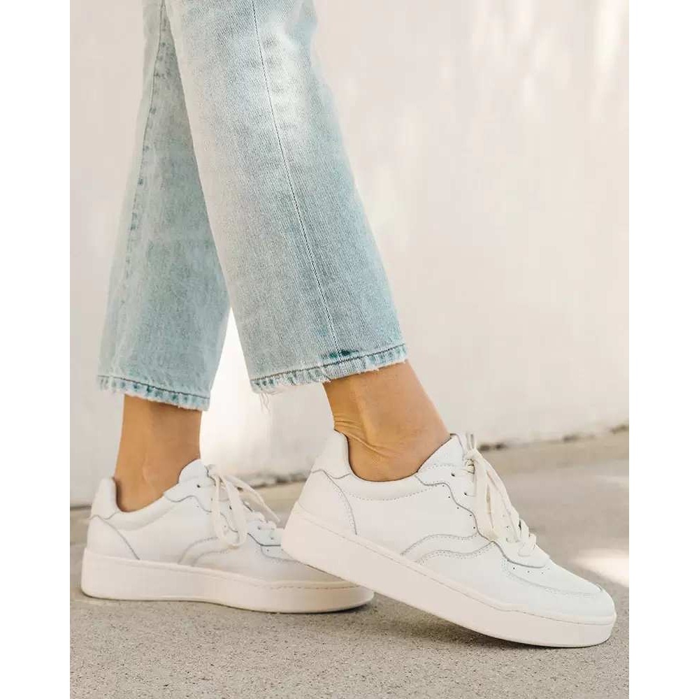 Soludos The Roma Sneakers Leather Low Top Oasis White Size 6.5